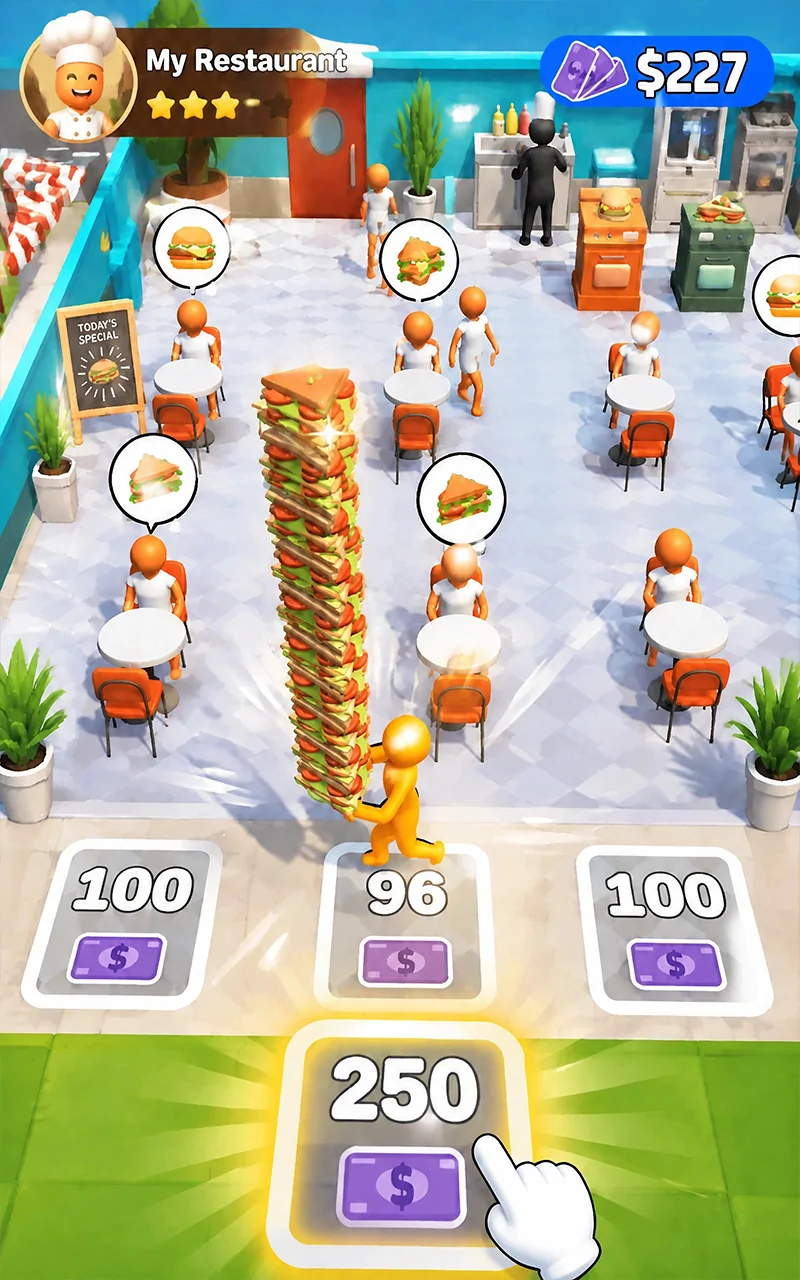 Inside a Bistro Run restaurant floor